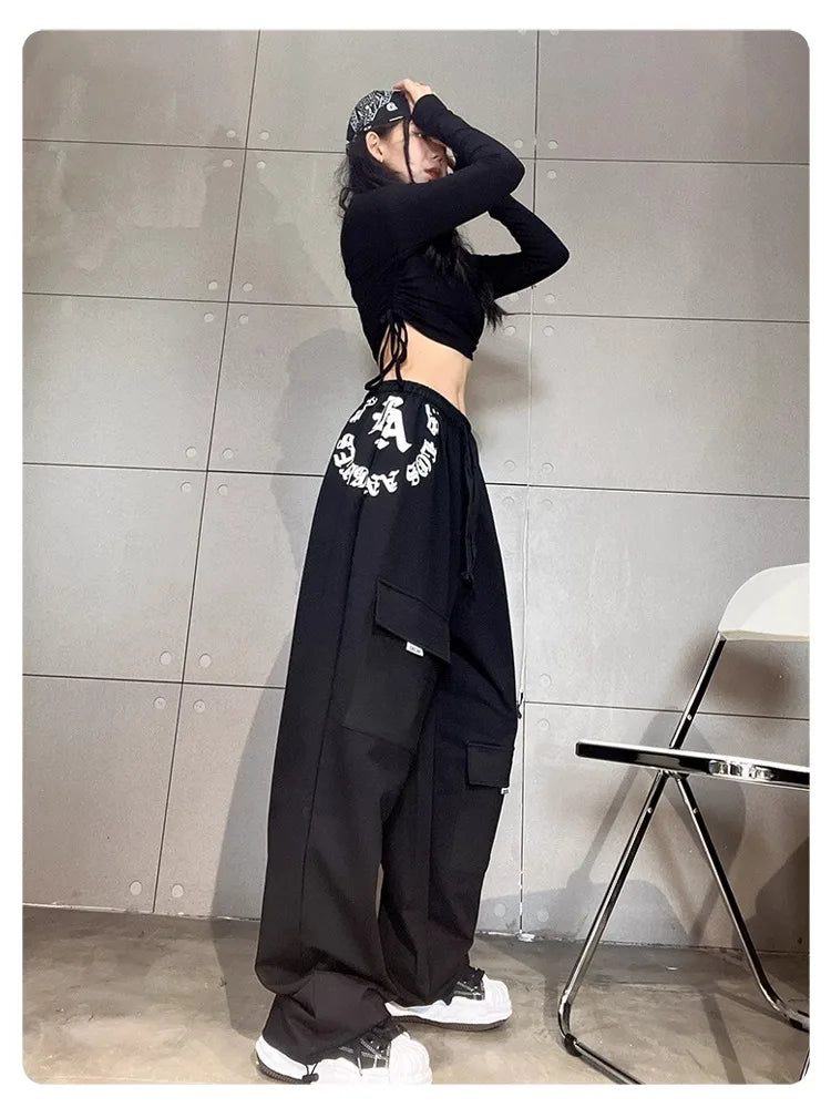 Black Ripped Loose Hip Hop Jeans