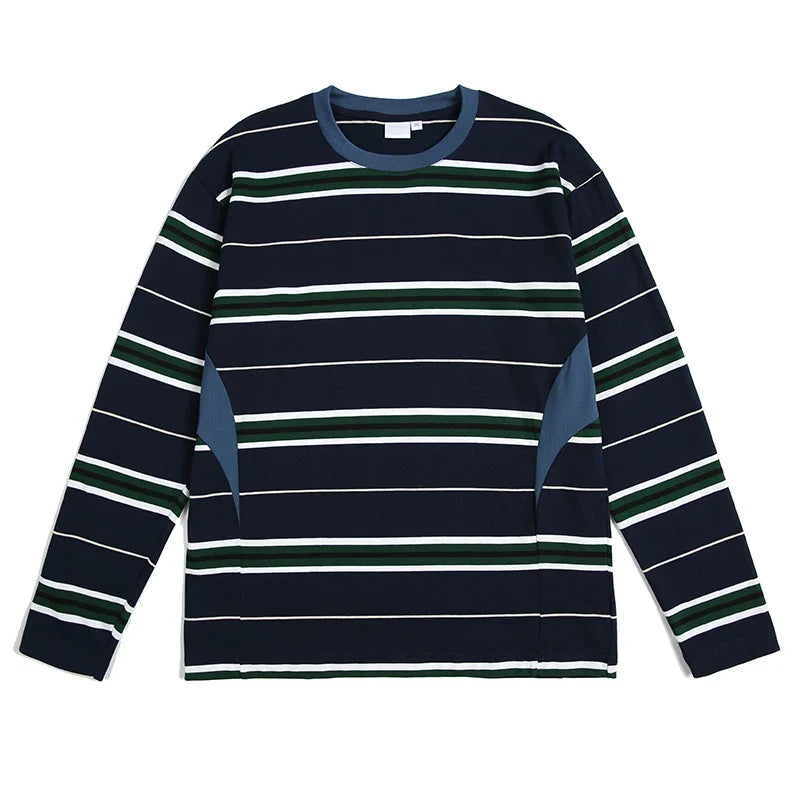 Striped Japanese Minimalist Long Sleeve T-Shirt