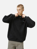 Retro Style Embroidered Faux Suede Sweatshirt