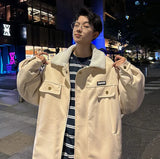 Korean Velvet Fur Collar Padded Parka Jacket
