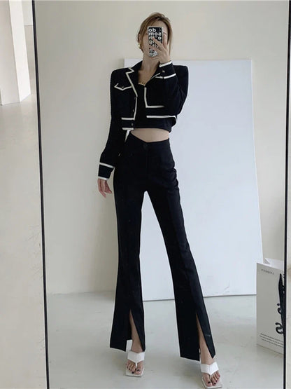 Slim High-waisted Flared Women's Pants