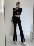 Slim High-waisted Flared Women's Pants