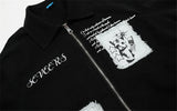 Streetwear Oversized Vintage Hip Hop Graphic Zipper Jacket