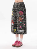 Reddachic Cartoon Patched Camo Jorts