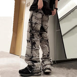 Streetwear Cyber Grey Stacked Baggy Jeans