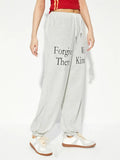 Comfortable Letter Print Drawstring Sweatpants