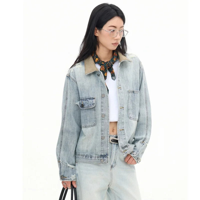 Y2K Streetwear High Quality Blue Denim Jacket