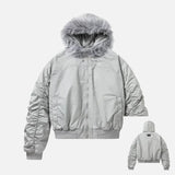 Stylish Lightweight Padded Fur Down Jacket