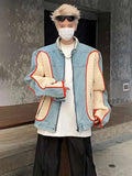 Durable Stylish Personality Splicing Denim Jacket