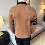 Spring Contrast Striped Classic Cardigan