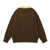 Retro Jacquard Mushroom Embroidery Sweater
