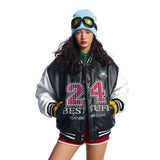 Winter Streetwear Thick Patchwork Varsity Leater Jacket