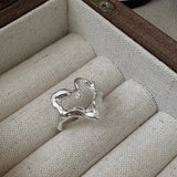 Aesthetic Geometric Hollow Heart Ring