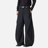 Streetwear Black Casual Wide Leg Suit Pants