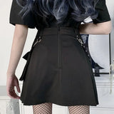 Sexy Punk Black Pleated Mini Skirt