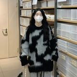 Y2K Everyday Essential Print Contrast Color Sweater