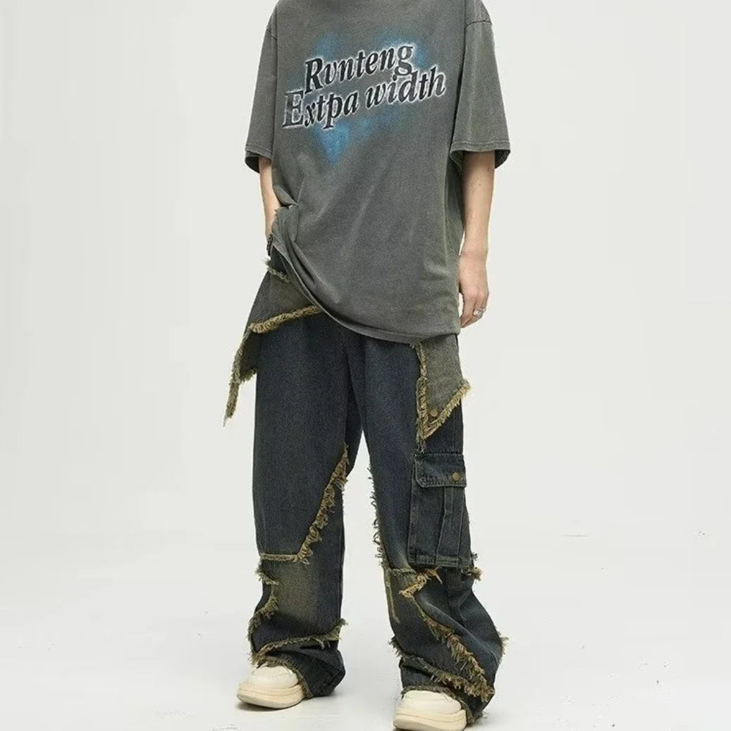 Work & Play Retro Design Five Star Straight Jeans
