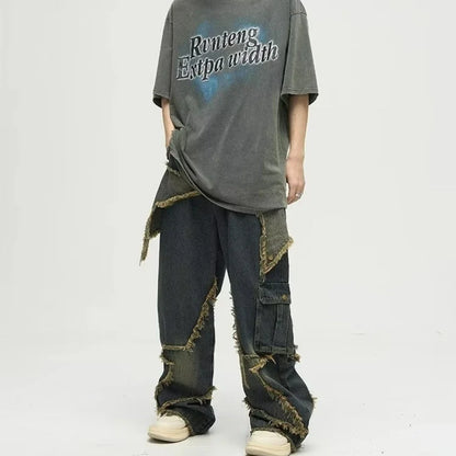 Work & Play Retro Design Five Star Straight Jeans