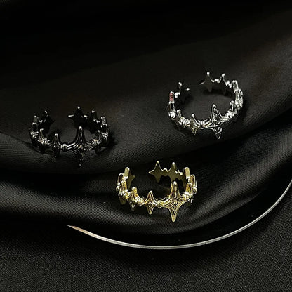 Irregular Cross Star Open Adjustable Ring