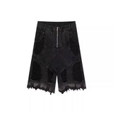 Vintage Patchwork Frayed Denim Jorts