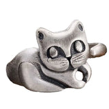 Vintage Thai Silver Cute Civet Cat Ring