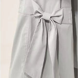 Women Elastic High Waist Gray Cargo Pants