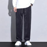 Elastic-waist Baggy Straight Sweatpants