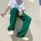 Baggy Green Wide Leg Denim Jeans