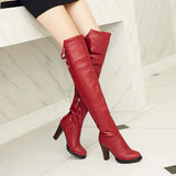 Vintage Cool Over Knee High Heels Leather Boot