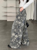 Camo Destroyed Loose Fit Boyfriend Denim Jeans