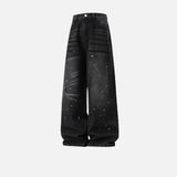 Japanese Style Washed Splatter Relaxed Fit Jeans