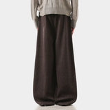 Classic Woolen Pleated Design Suit Wide Leg Pants