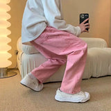 Wardrobe Staple Elegant Pink Baggy Cargo Jeans