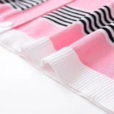 Durable Striped Knitted Short Sleeve Cardigan