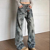 Streetwear Stylish Retro Vintage Straight Leg Jeans