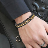 Leather Chain Magnetic Clasp Bracelet