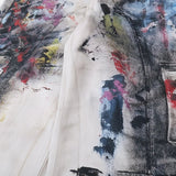 Artistic Vintage Washed Splatter Paint Jeans