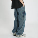Retro Loose Denim Cargo Pants