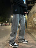 Star Print Oversized Denim Pants