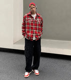 Investment Piece Retro Plaid Hip Hop Long Sleeve Shirt