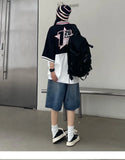 Summer Essential Mid Loose Baggy Denim Short