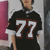 Contrast American Style Sport Jersey T-Shirt