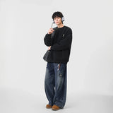 Cozy Embroidered Logo Crew Neck Sweatshirt