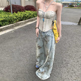 Benuynffy High Street Wide Leg Jeans