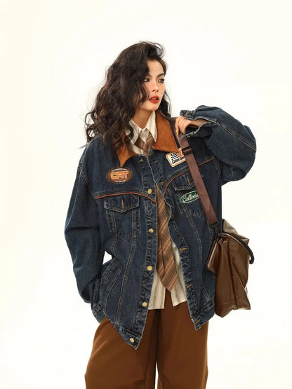 Y2K American Winter Loose Denim Jacket