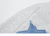 Star Patches Cotton Zip-up Hoodie