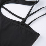 Sleeveless Skinny Black Women's Top