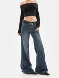 Minimal Look Vintage Slim Flare Denim Jeans