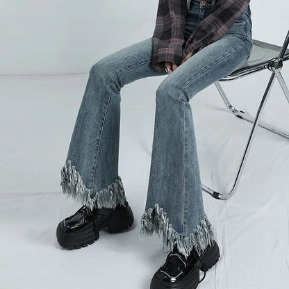 Retro Autumn Winner Flare Straight Jeans