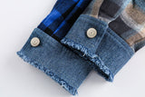 Vintage Plaid Loose Denim Jacket